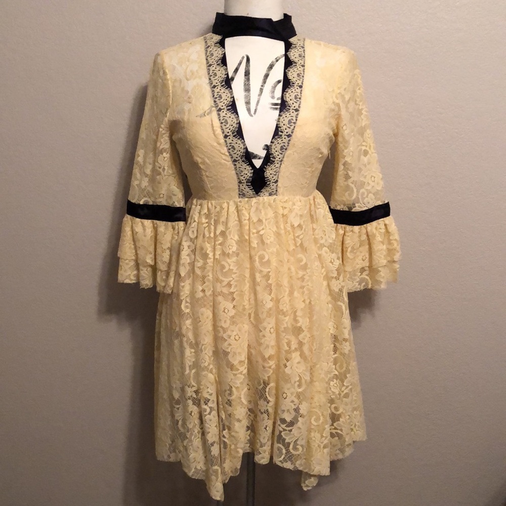 Free People cream lace dress